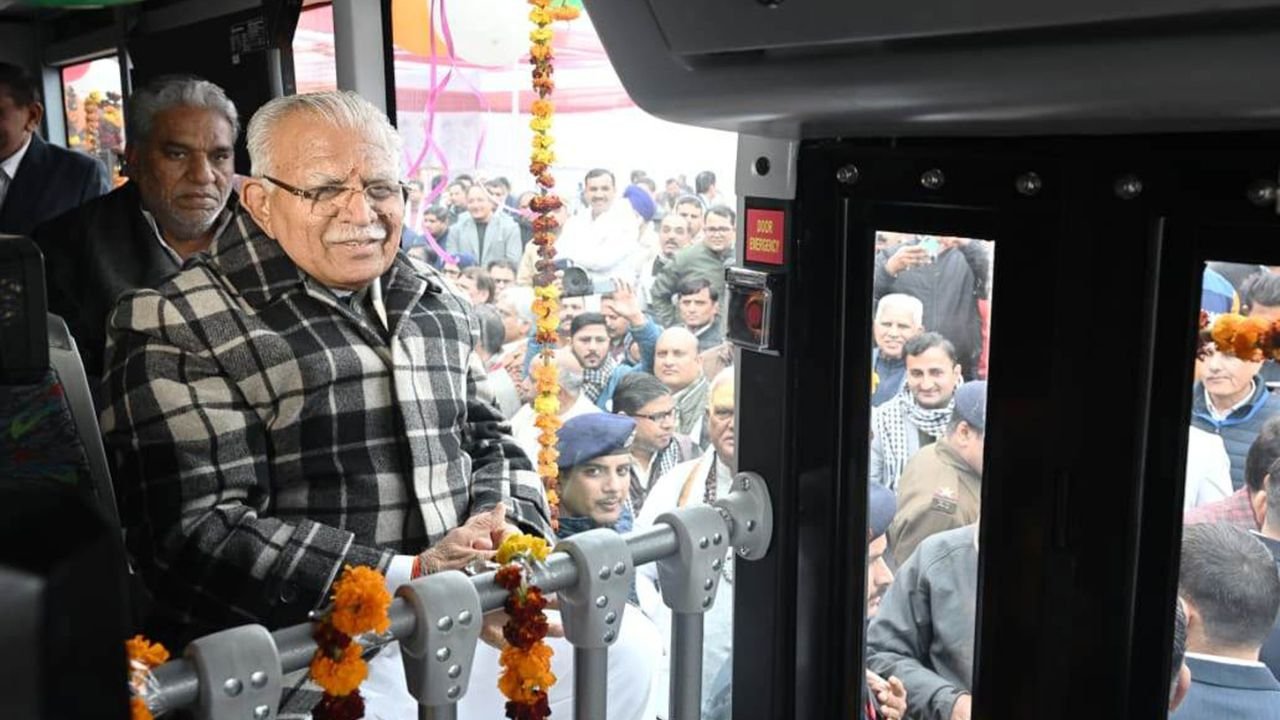 CM inaugurates Electric City Bus Service in Panipat