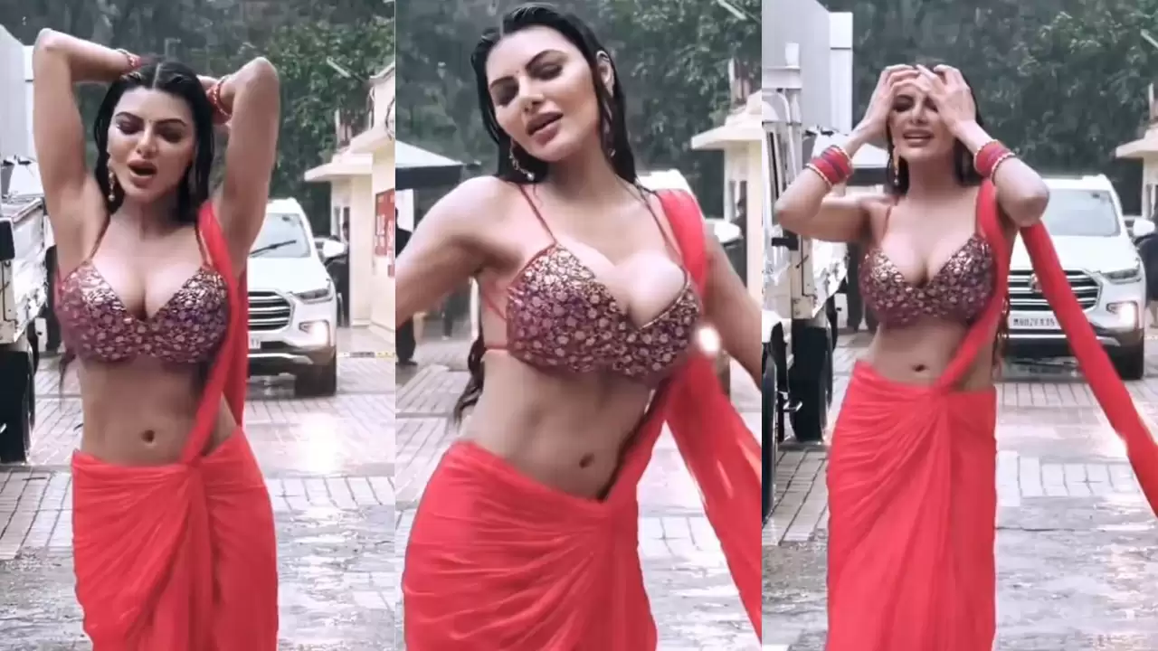 Sherlyn Chopra Rain Dance : शर्लिन चोपड़ा ने डीपनेक ब्लाउज पहन बारिश में लगाए ठुमके, फैंस का देख निकल गया सारा पानी